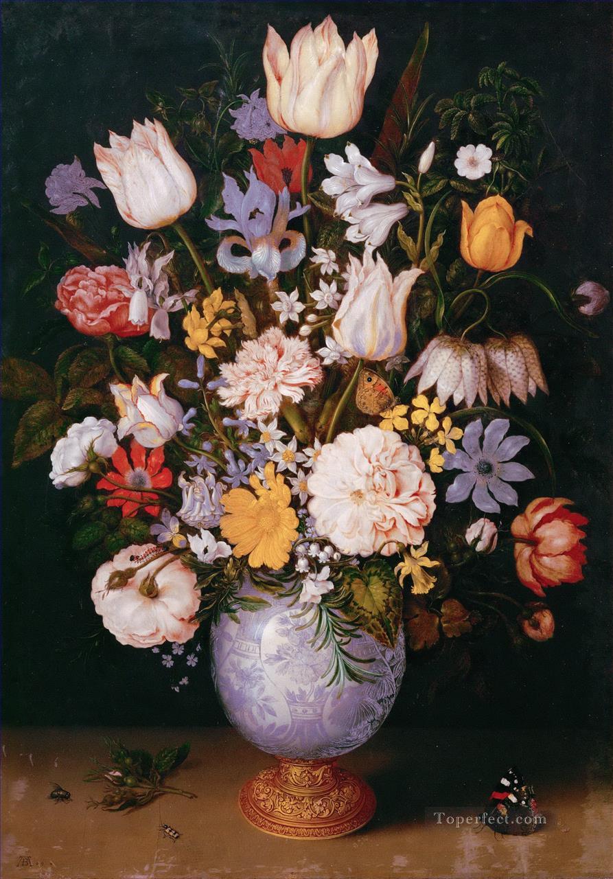 Bouquet of flowers in a Chinese vase Ambrosius Bosschaert Oil Paintings